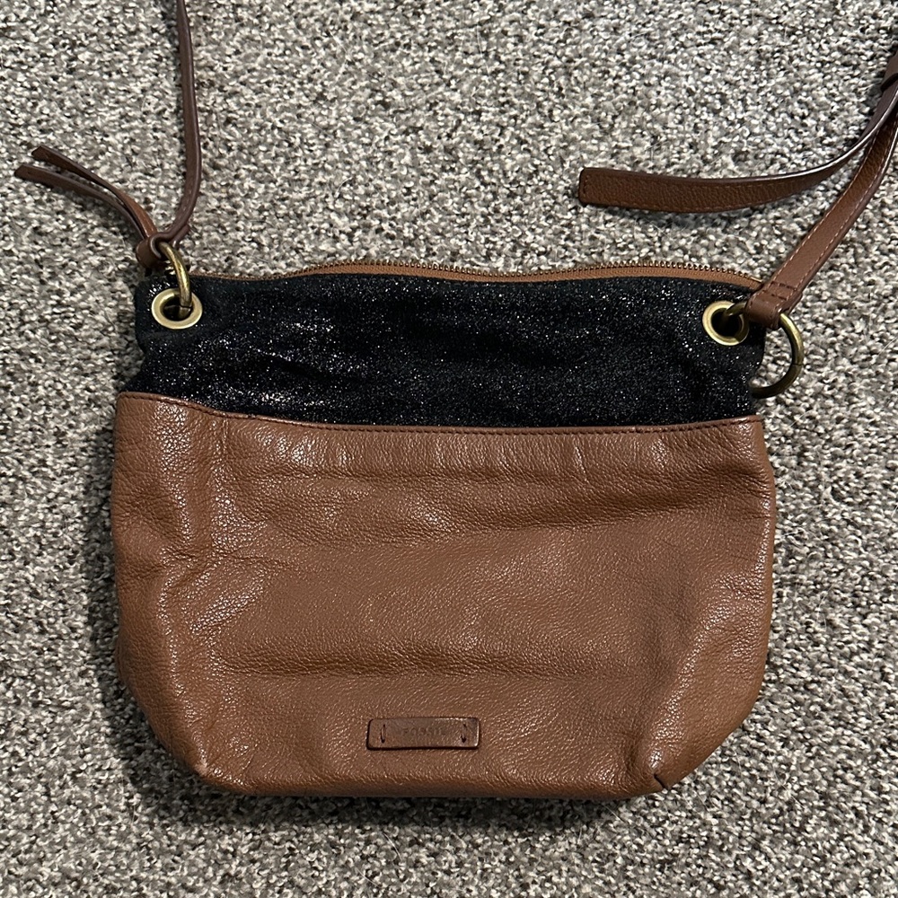 Fossil Brown and Black Crossbody Bag